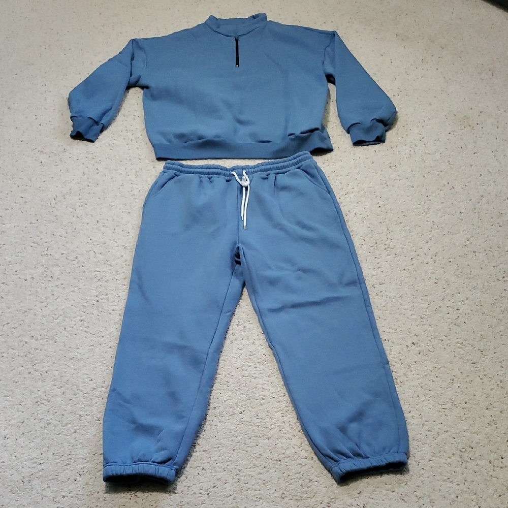 Blue Sweatshirt and Jogger Set